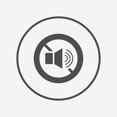 Speaker volume sign icon. No Sound symbol.