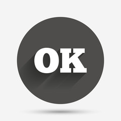 Ok sign icon. Positive check symbol.