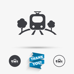 Overground sign icon. Metro train symbol.
