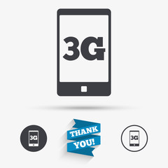 3G sign. Mobile telecommunications technology.