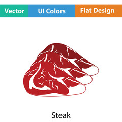 Raw meat steak icon
