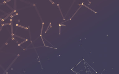 Abstract polygonal space low poly dark background, 3d rendering