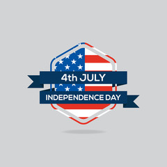 Independence day badge flat design vector illustration