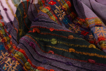 Chinese style pattern made of fabric scarves