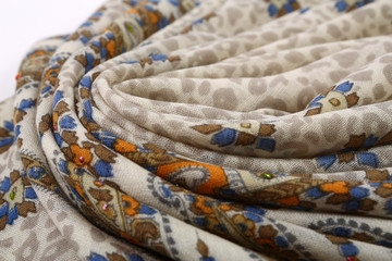 Chinese style pattern made of fabric scarves