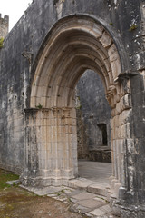 Fototapeta na wymiar Remains of the walled castle of Leiria, Beiras region, Portugal