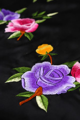 Chinese style pattern made of fabric scarves