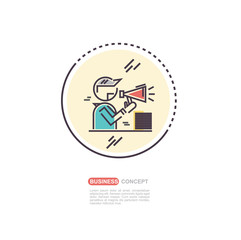 business concepts, icon Businessman With megaphone