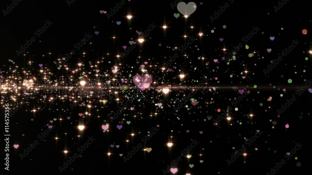 Canvas Prints lens flares and heart particles.