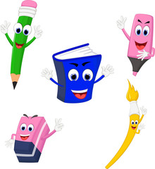 Cartoon collection of stationery