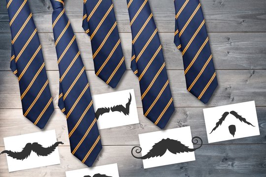 Composite image of ties and mustaches