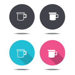 icon black pink and blue metal camping cup vector design