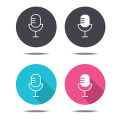icon black pink and blue microphone vector design