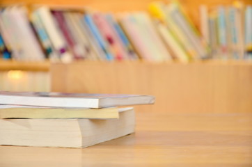 blurred book in public library