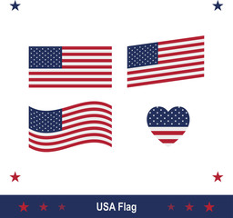 Happy 4th of july. USA Day. USA Flag. 
Red blue flag and stars.