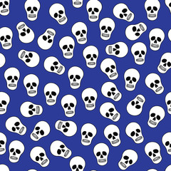 Background with human skulls. Background with cute cartoon skulls.