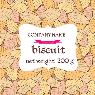 Cookies packaging. Biscuit background. Backdrop depicting confectionery. Vector illustration.