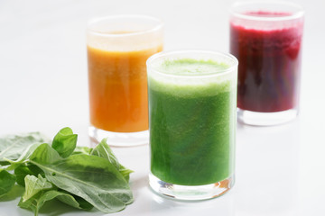 glass of fresh colorful healthy smoothie