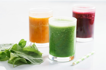 glass of fresh colorful healthy smoothie