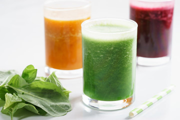 glass of fresh colorful healthy smoothie