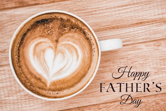 Happy Fathers Day Message Next To Coffee