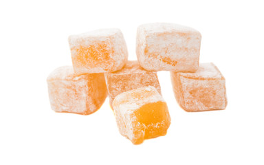 Turkish delight rahat sweets isolated