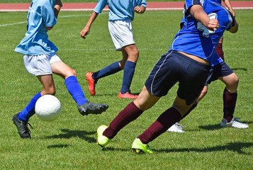 Children play soccer