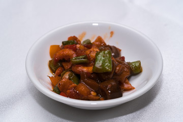sauces in ceramic bowls
