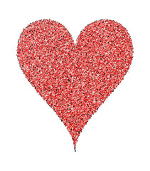 Red heart, on a white background. Illustration.