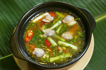 Vietnamese steamed mix vegetables with stew fishsauce