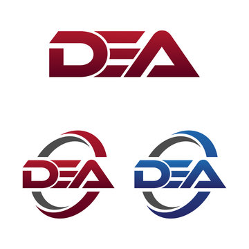Modern 3 Letters Initial logo Vector Swoosh Red Blue dea