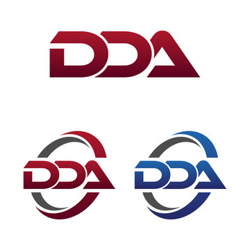 Modern 3 Letters Initial logo Vector Swoosh Red Blue dda