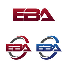Modern 3 Letters Initial logo Vector Swoosh Red Blue eba