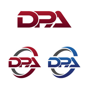 Modern 3 Letters Initial logo Vector Swoosh Red Blue dpa