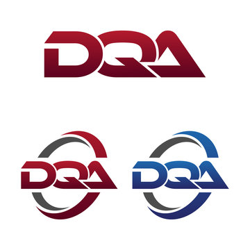 Modern 3 Letters Initial logo Vector Swoosh Red Blue dqa