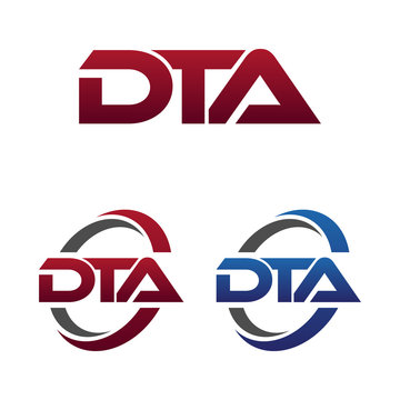 Modern 3 Letters Initial logo Vector Swoosh Red Blue dta