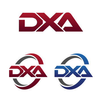 Modern 3 Letters Initial logo Vector Swoosh Red Blue dxa