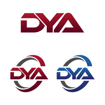 Modern 3 Letters Initial logo Vector Swoosh Red Blue dya