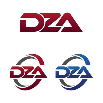 Modern 3 Letters Initial logo Vector Swoosh Red Blue dza