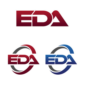 Modern 3 Letters Initial logo Vector Swoosh Red Blue eda