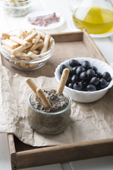 toasted bread with olive pate