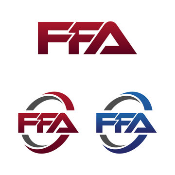 Modern 3 Letters Initial logo Vector Swoosh Red Blue ffa