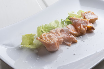 Salmon and salad