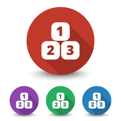 Fototapeta premium White 123 Blocks icon in different colors set