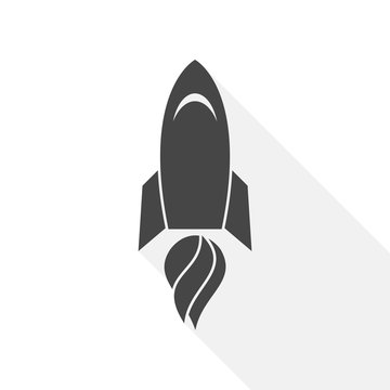 Rocket icon with long shadow