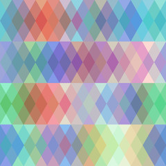 Abstract seamless pattern with colored rhombus, spectrum effect. Vector