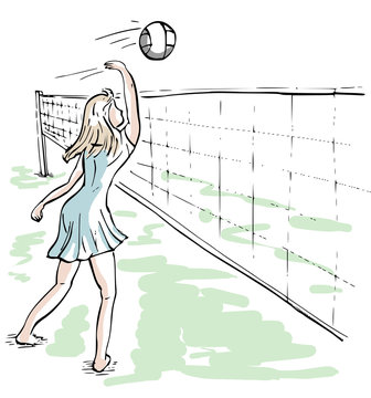 Meisje speelt volleybal
