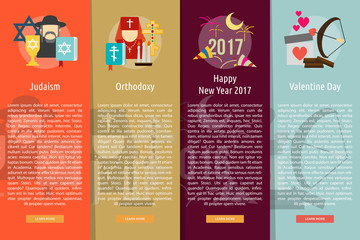 Religion and Celebrations Vertical Banner Concept