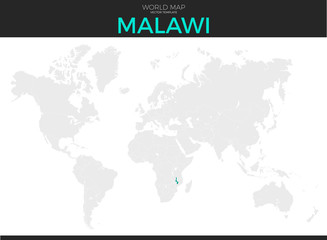 Fototapeta na wymiar Republic of Malawi Location Map