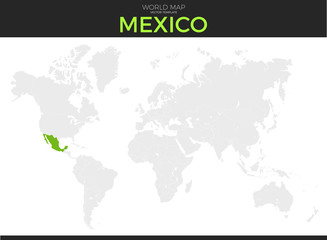 Fototapeta na wymiar United Mexican States, Mexico Location Map